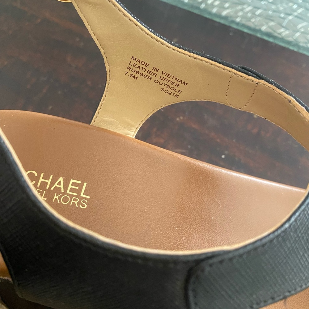 Michael Kors Black and Brown Women's Sandals - Picture 4 of 5